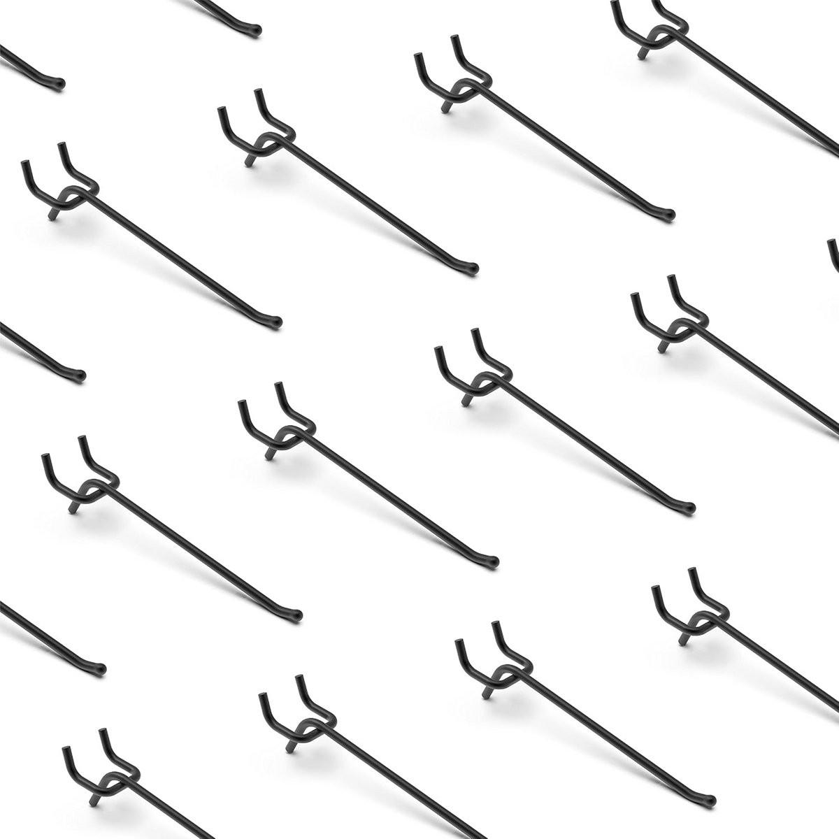 25x Zwarte Pegboard Haken 15cm - Heavy Duty Gereedschapshaken voor 1/4 Inch Pegboard