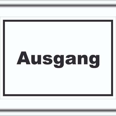 HB-Druck Ausgang Schild mit Text Exit Schluss waagerecht A0 (841x1189mm)