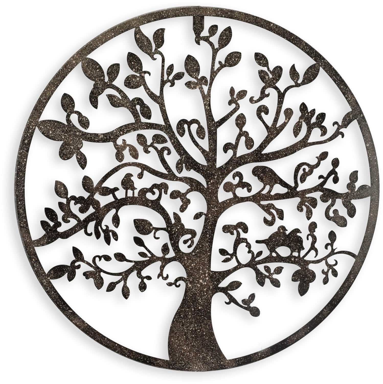 Metalen Ronde Tree Of Life wanddecoratie 51 x 51 cm