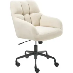 SCHREIBTISCHSTUHL Samtstoff Hellbeige Palmdale