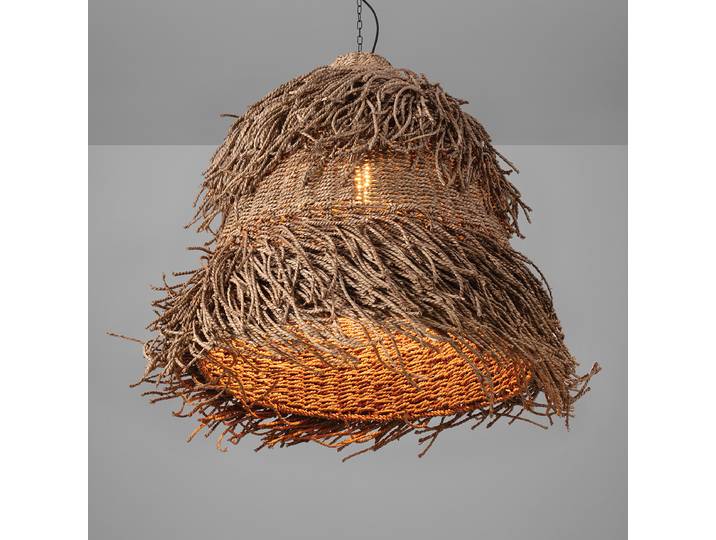 Pendelleuchte Hay Typ A Ø 80cm Braun/Braun Seegras LED E27