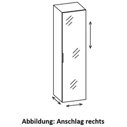 Artiqua 400 Variabler Hochschrank, Graphit Struktur quer, 400-HVT-2-45-R-401 400-HVT-2-45-R-401