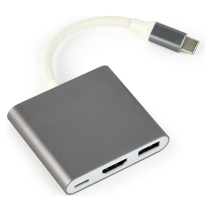 Gembird A-CM-HDMIF-02-SG (USB-C, 3 Ports) (A-CM-HDMIF-02-SG)