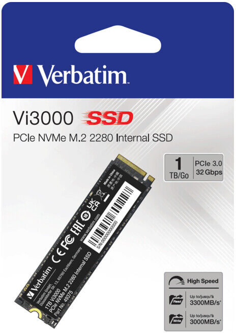 Verbatim SSD PCIe 3.0 M.2 2280 1 To Vi3000 (49375)