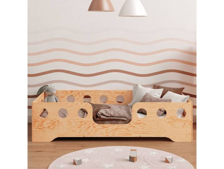 Lit pour enfants 90x190 LAQUÉ TILA 4 Lit Simple Lit au sol eco Lit Montessori Lit pour tout-petits Expédition rapide