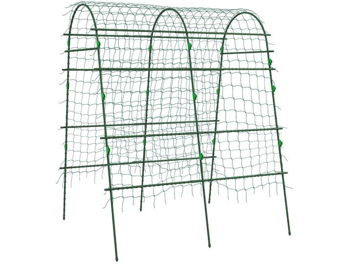 Modfu Rankhilfe aus Stahl 144x167x206 cm in Grün mit Schutznetz, Metall, 144x206x167 cm, Dekoration, Gartendeko