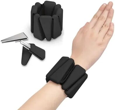 On Spot Shop Wrist Weights Yoga Fitness Exercise Triangle Silicone Adjustable Ankle Wrist Protector Weight Bracele Jogging Wristband black 2pcs 1lb