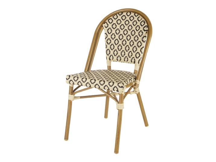 Gartenstuhl zur gewerblichen Nutzung, Polyrattangeflecht, beige und schwarz