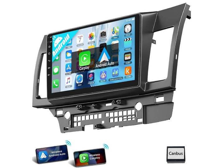 ESSGOO Android 15 Carplay Autoradio Für Mitsubishi Lancer 2008-2017 Autoradio (RDS, FM, GPS NAVI SWC RDS WIFI)