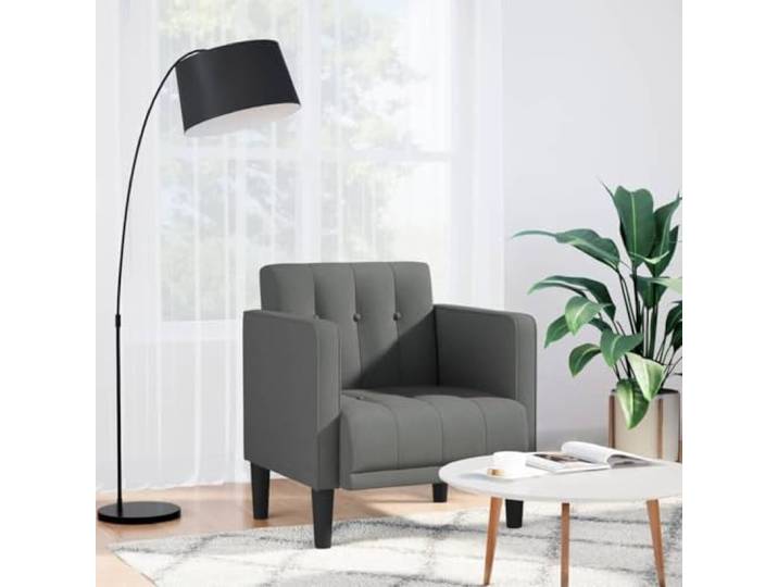 HEFZGDB Sessel mit Armlehnen Dunkelgrau 53 cm Stoff Sofasessel für Wohnzimmer Schlafzimmer Büro mit weichem strapazierfähigem Polyestergewebe und stützendem Schaumstoff-Feder-Komfort