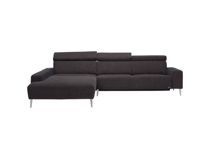 Sedda Ecksofa, Dunkelbraun, Metall, Uni, 3-Sitzer, Ottomane links, L-Form, 308x205 cm, Fußauswahl, Stoffauswahl, planbar, seitenverkehrt erhältlich, Hocker Rücken echt, Wohnzimmer, Sofas & Couches, Wohnlandschaften, Ecksofas