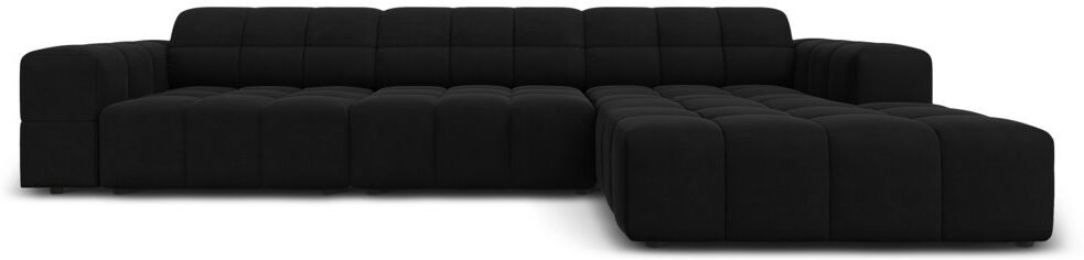 Micadoni Home Chicago 4 Seater Corner Sofa Black 70cm H X 166cm W X 284cm D