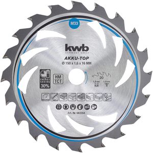 kwb Kreissägeblatt 583354, 150 x 16mm, 20 Zähne, für Holz und Kunststoff