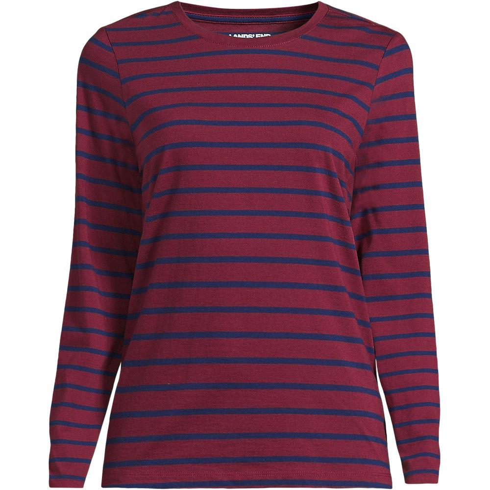 Supima-Shirt, Langarm in Plus-Größe, Damen, size: plus, Rot, Baumwolle, by Lands' End