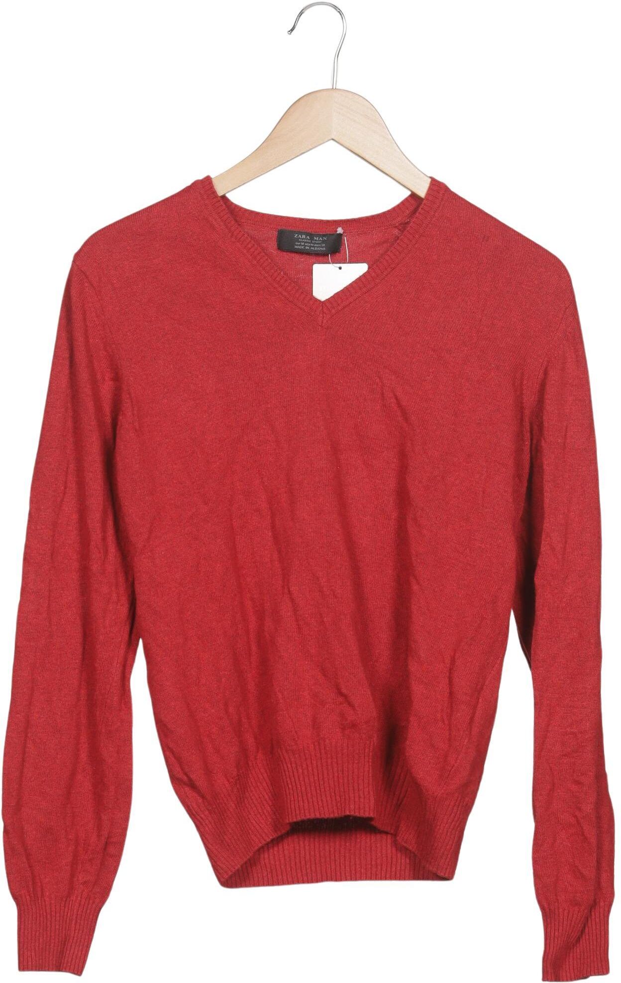 Zara Herren Pullover, Rot, Gr. M, Viskose / Synthetik / Angorawolle - Second Hand