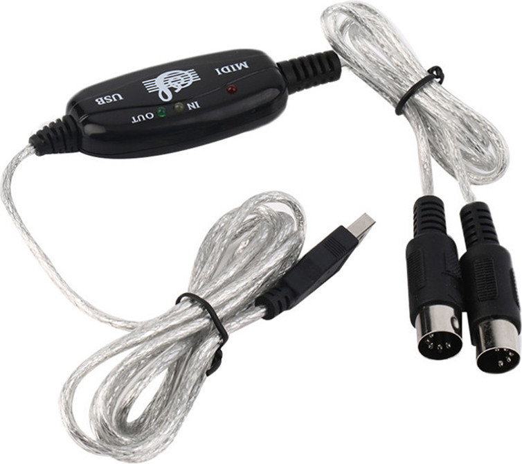 HOPE R USB 2.0 naar MIDI in- en uitgang adapter, 1,90 meter
