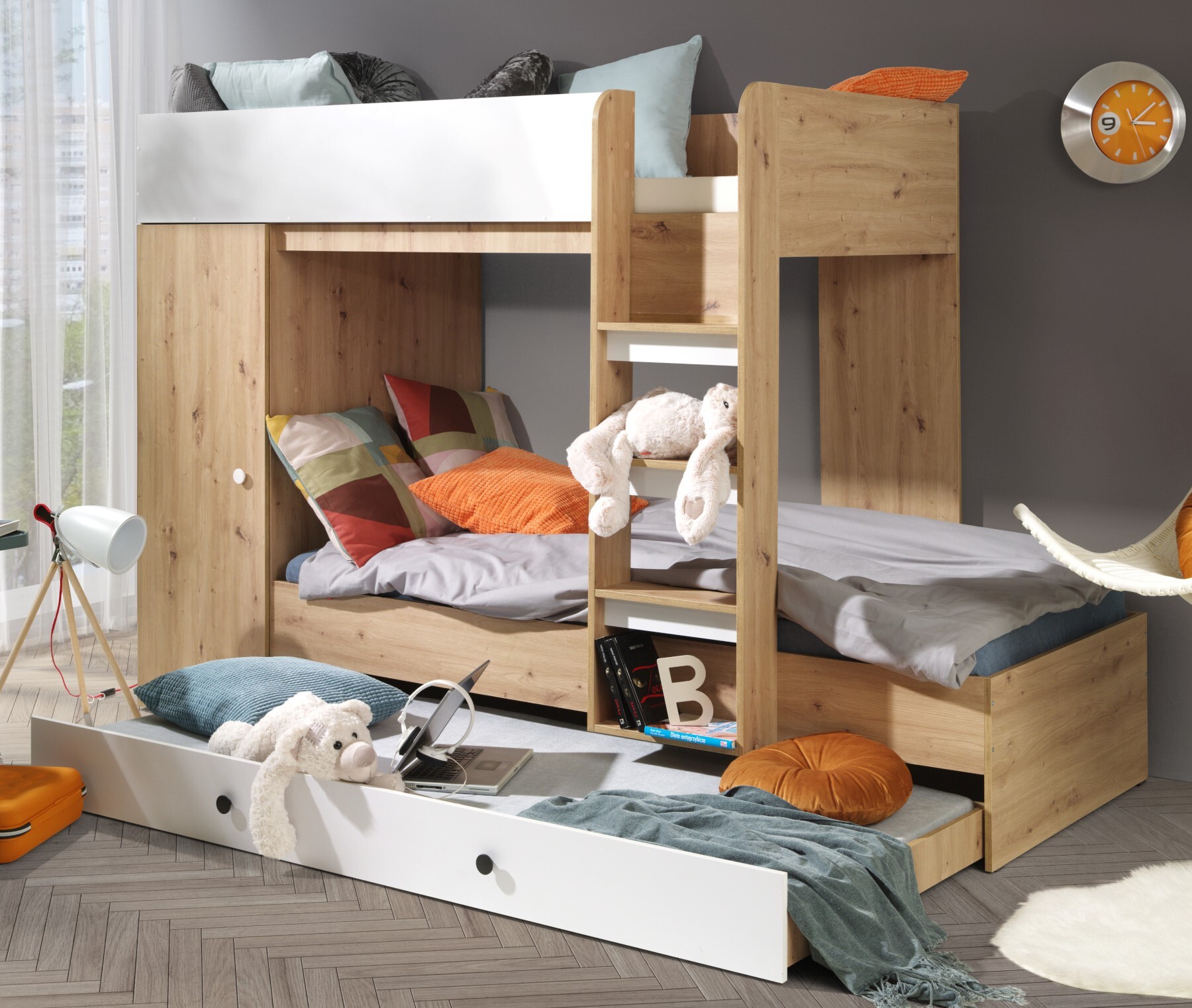 MINIO go for it, Etagenbett SMARTI 2 Weiße Rechts