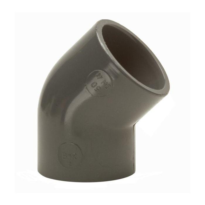 Bänninger PVC-U Winkel 1410114512 63mm, DN 50, 45Grad, beidseitige Klebmuffe