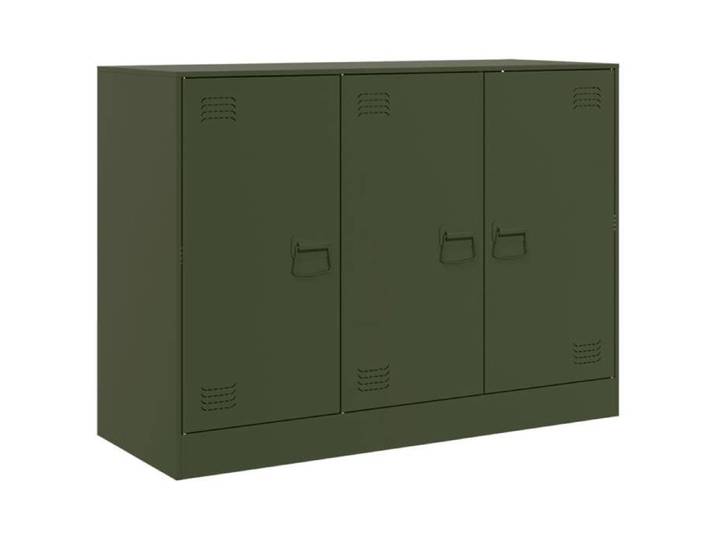 Buffet bas armoire commode Buffet vert olive 99x39x73cm acier 8163042 FrenchDays