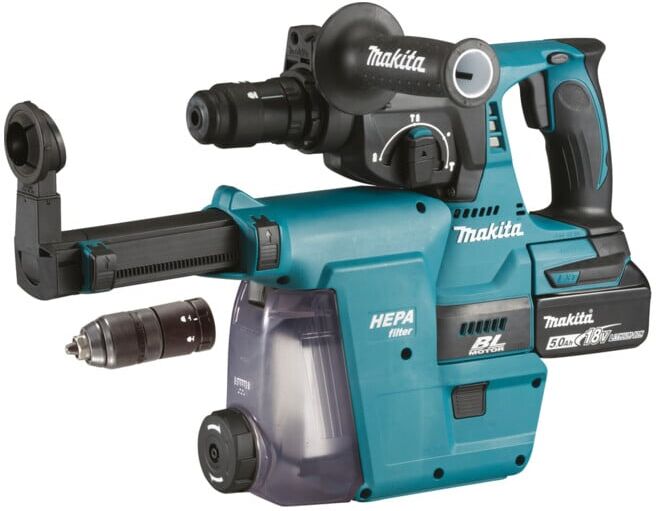 Marteau combiné sans fil Makita SDS-PLUS 18V/5,0Ah avec aspiration DHR243RTJW (DHR243RTJW)