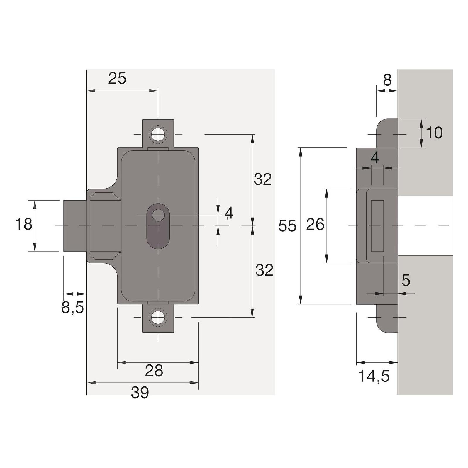 Hettich Drehstangenschloss (Drehknopf-Halbzylinder) (72217)
