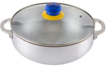 IMUSA 3.2 Qt. Polished Aluminum Caldero with Glass Lid