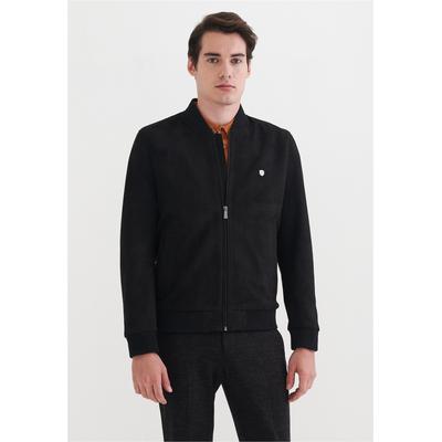 Outdoorjacke PIERRE CARDIN, Herren, Gr. M, schwarz, 100% Polyester, unifarben, normal, Jacken Outdoorjacke, aus Kunstwildleder