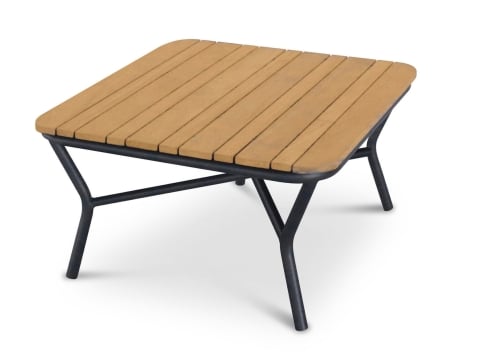 Best Mali Couchtisch 80x80x39cm Gestell Aluminium anthrazit, Tischplatte Teakholz 4043153114046