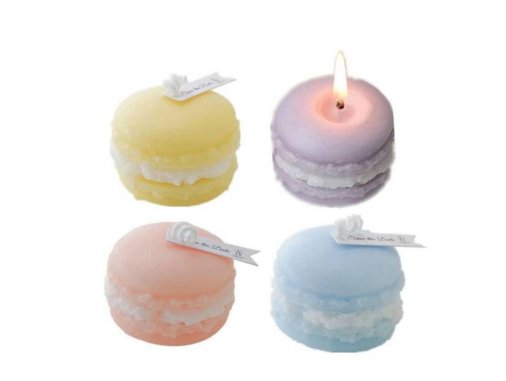 Duftkerzen Set Macaron 4-teilig mehrfarbig, Mehrfarbig, Paraffin, 10.2 cm, Dekoration, Kerzen & Kerzenhalter, Duftkerzen