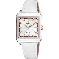 Festina Quarz Damen On the square F20682/1 - beige,weiß - 27mm