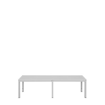 Sitzbank, 400 x 1500 x 400 mm, lichtgrau