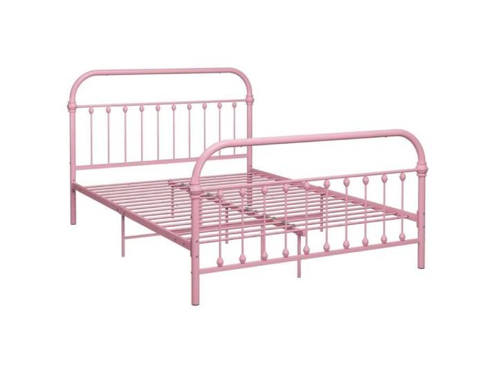 HOME Cadre de lit Rose Métal - Structure de lit 140x200cm 1618
