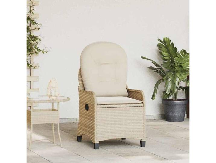 Fauteuil de jardin - MAISON EXCLUSIVE - Fauteuil inclinable - Beige - Polyrotin résistant - Coussin d'extérieur