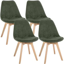 CLP 4er Set Stuhl Linares Cord   Farbe: grün, Material: Cord