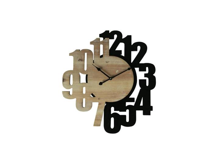 Mobili Rebecca Wanduhr Schwarz 5/50/57 cm, Rund, 5x57x50 cm, Dekoration, Uhren, Wanduhren