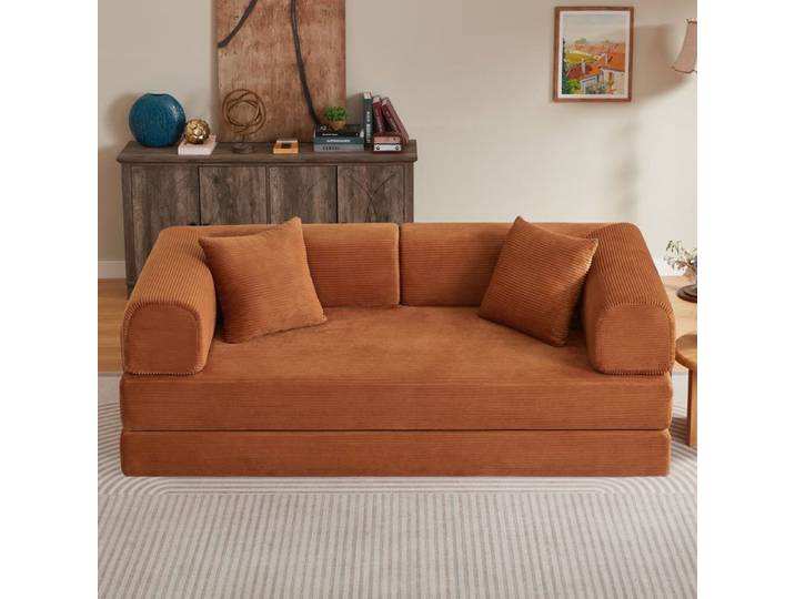Canapé Droit Convertible - 2 Places - Tatami convertible - Sans cadre - Terracotta