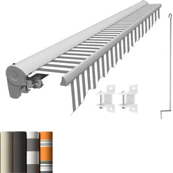 Kassettenmarkise Standard Weiß, Markisenbreite: 3.5 m x 3.0 m, Markisentuchfarbe: Sommerbrise