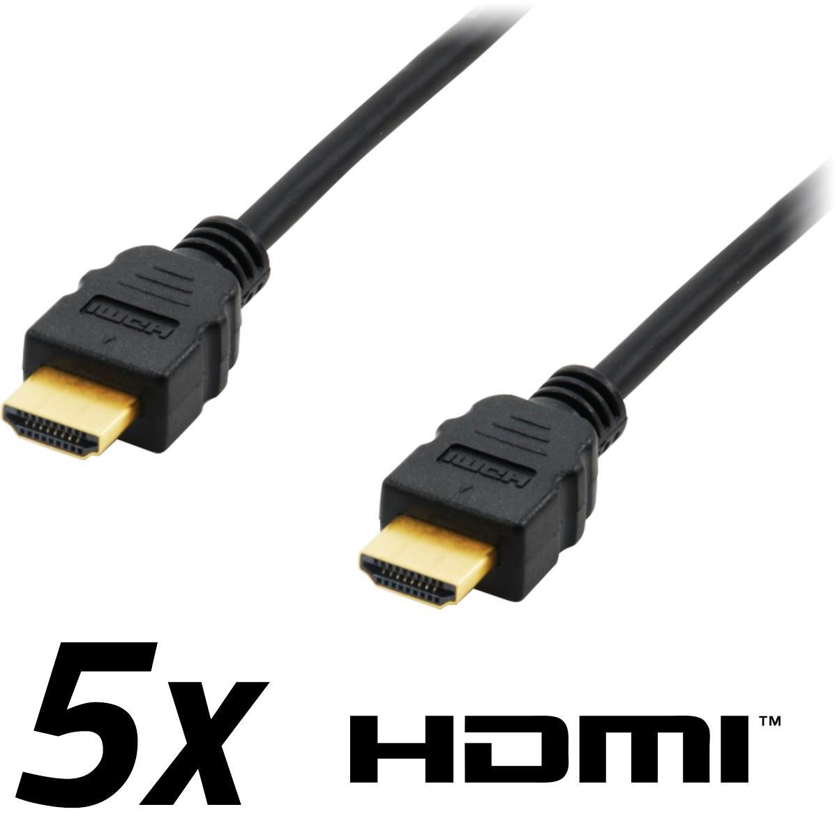 Equip HDMI-Kabel 1.8m schwarz 5er Pack 119350set