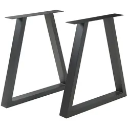 Helloshop26 - Set aus 2 modernen Tischbeinen originelles Design Stahl 72 x 70 cm schwarz 03_0009674