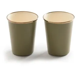 Barebones Enamel  emailliertes Becher Set 2 teilig olive