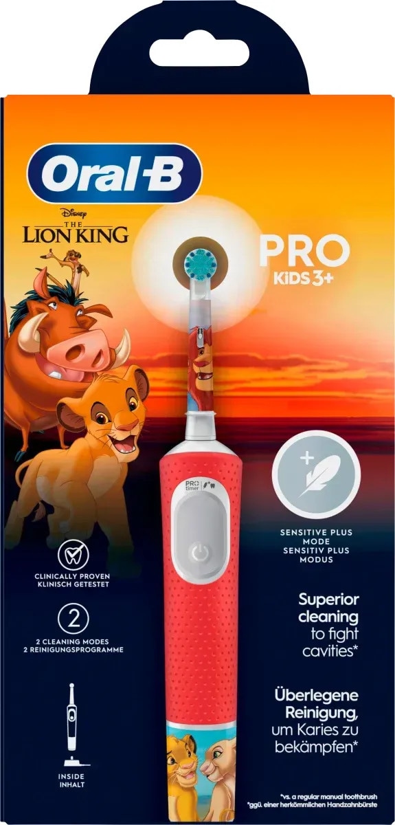 Oral-B Vitality Pro D103 Kids König der Löwen Elektrische Zahnbürste Rot
