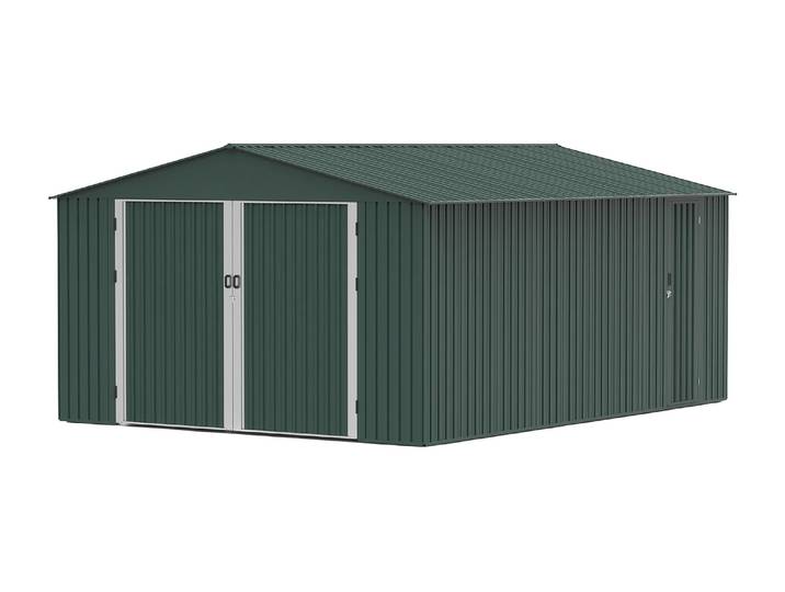 Garage en acier galvanisé avec porte de service - vert - 19 m² - RIDOSO
