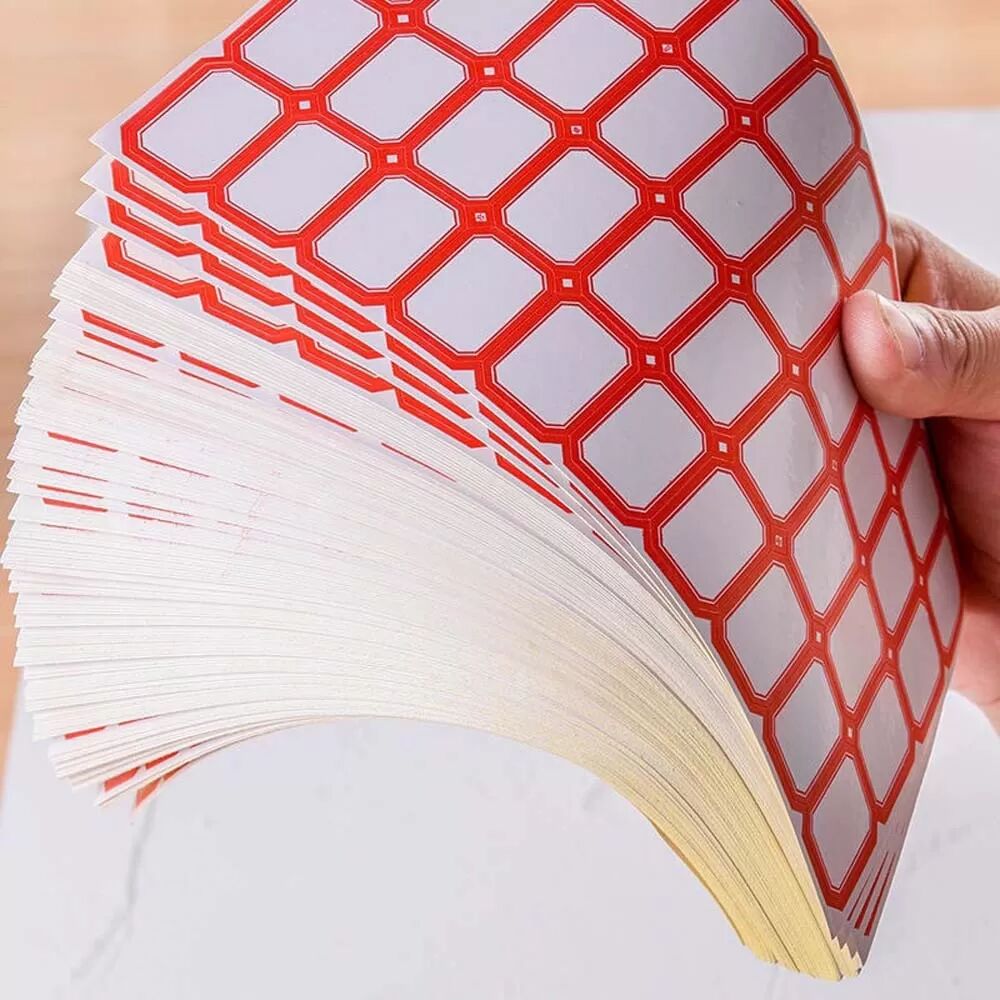 INF 38x25mm Einzelgitter Selbstklebeetiketten - 58 Blatt Rote Blanko-Aufkleber für Büro, Zuhause & Schule