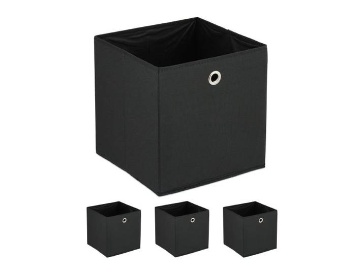 Relaxdays Opbergmand set van 4 zwart