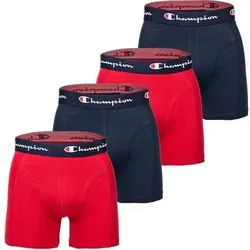 CHAMPION Champion Herren Boxershorts, 4er Pack - Baumwolle, Logobund, einfarbig, Größe S in Rot Rot