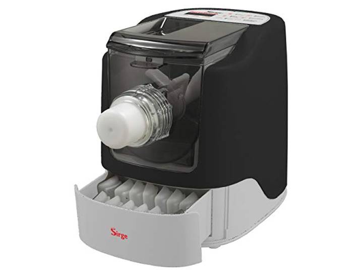 Sirge Nudelmaschine Serie BUONA - 13 Tabletten inklusive Teig, Teigauflage und automatischer Extrusion, perfekte Mischung von Mehl mit den Zutaten, Schwarz/Grau