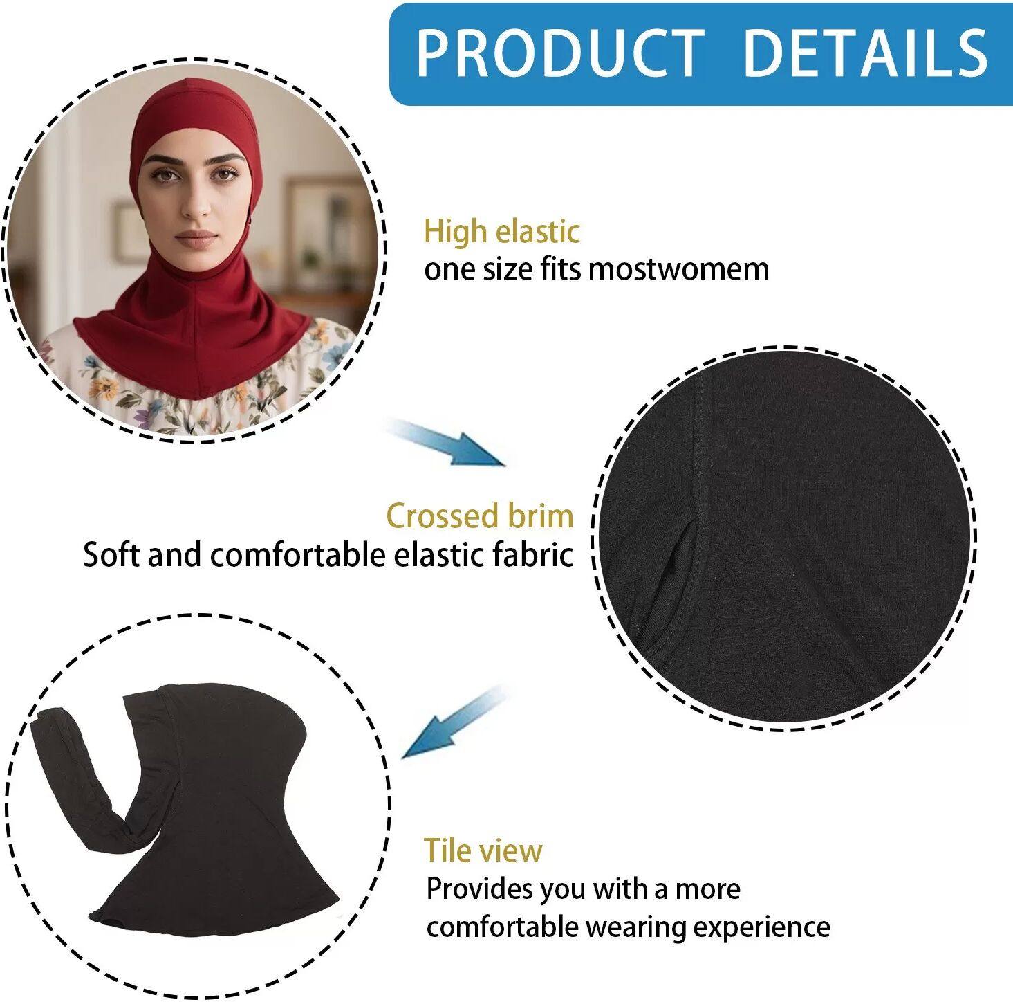 INF Chapeau Foulard Polyvalent en Polyester - Protection Solaire, Chaleur et Style Le noir