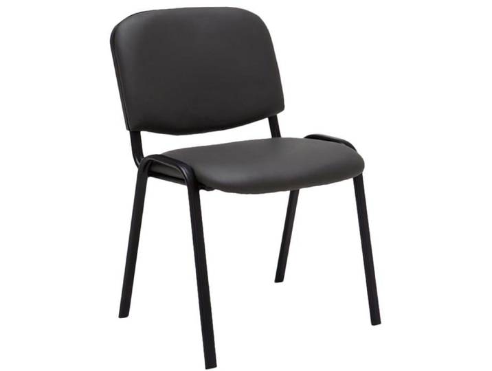 Chaise visiteur conference design classique assise rembourree en synthetique gris BUR10069