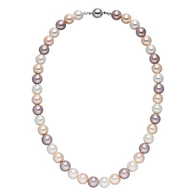 Kette ohne Anhänger JOBO "Perlenkette", bunt (mehrfarbig), Halsketten, Damen, Messing, L: 45, multicolor 10 mm 45 cm