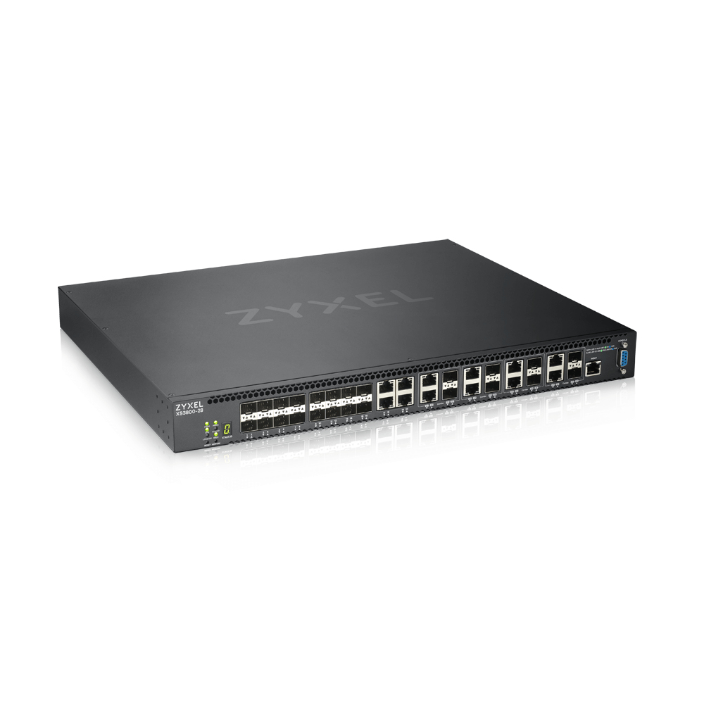Zyxel XS3800-28, Managed, L2+, 10G Ethernet (100/1000/10000), Rack-Einbau